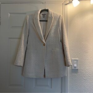 H&M White Boucle Blazer - Size S - Worn once
